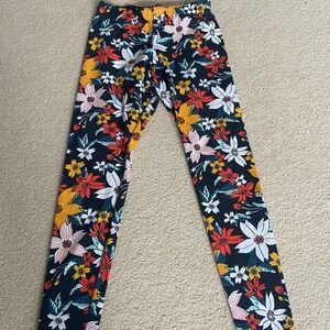 Nike Women's Floral Leggings - Black, Red, Yellow, White